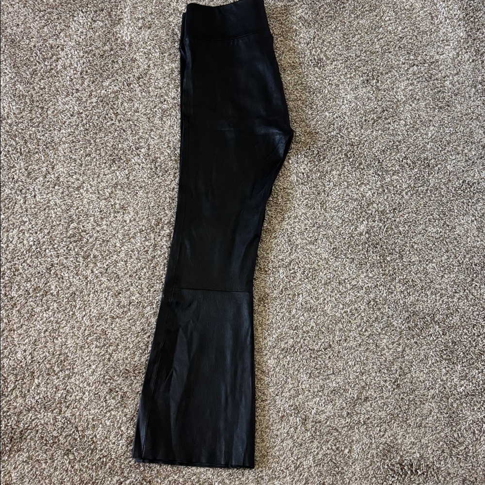 SPRWMN Luxury 100% Leather Crop Micro Flare Pants High Rise Size L - Picture 8 of 16